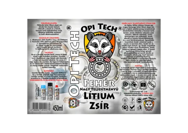 opi tech® fehér nagy teljesítményű lítium zsír 450ml