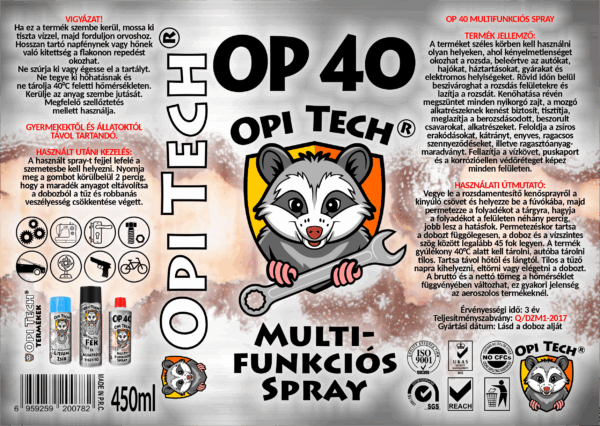 opi tech® op 40 multifunkciós spray 450 ml